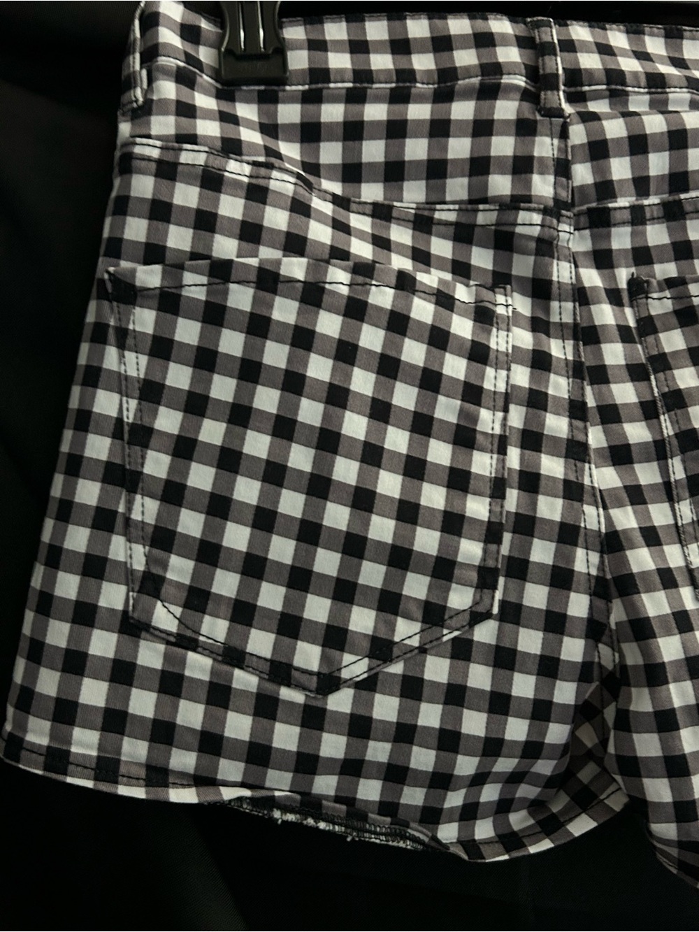 Express Black & White Gingham High-Rise Stretch Shortie Shorts SZ 6 NWT - Picture 6 of 9